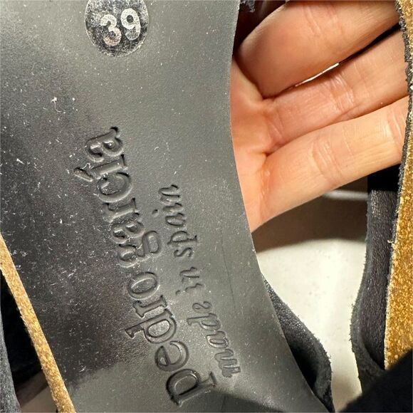 Pedro Garcia Petunia Perforated Heeled Sandals Womens Size 39 Black - Picture 8 of 10